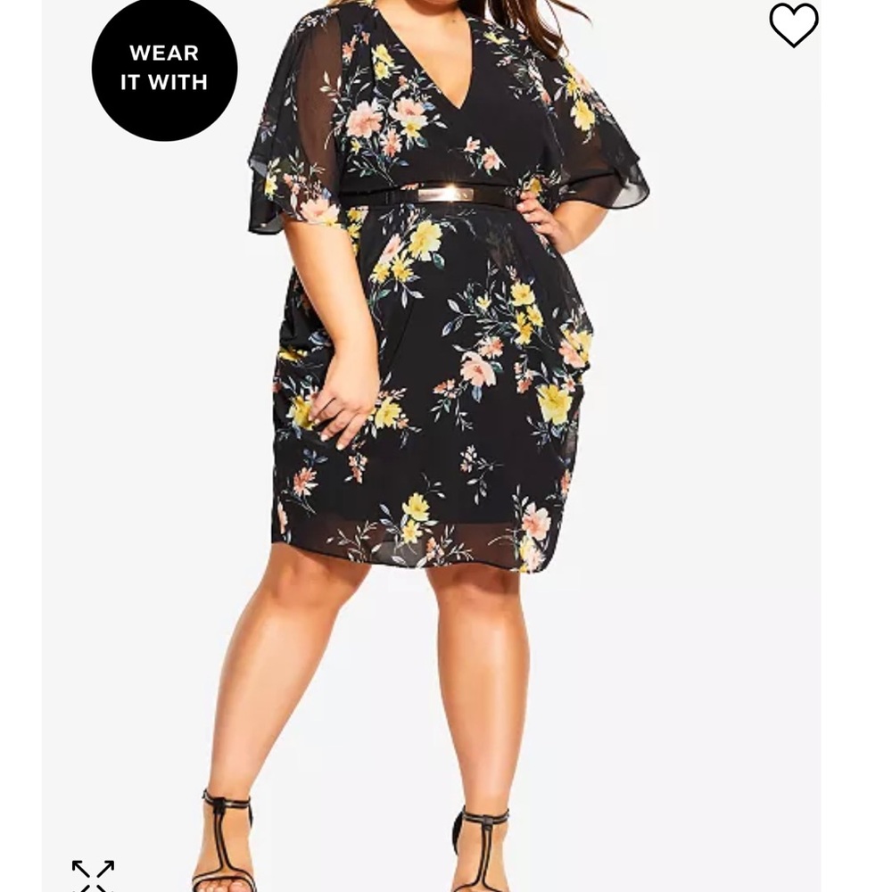 City Chic - Floral Black Dress (1st Picture Is Not The Correct Pattern)